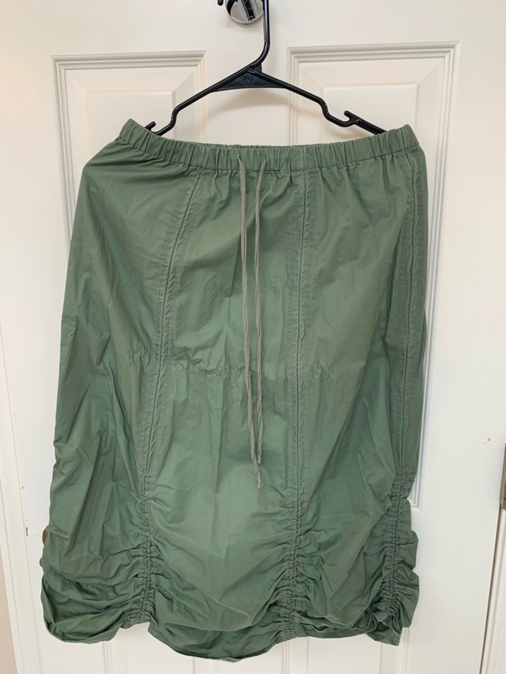 Nomadic Traders Olive Green Midi Skirt with Drawstring Waist